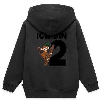 2.Geburtstag Affe 2 Jahre alt Geschenk - Kinder Premium Organic Zip Hoodie - Schwarz - Hinten - AI Model Kid Male (0cm)