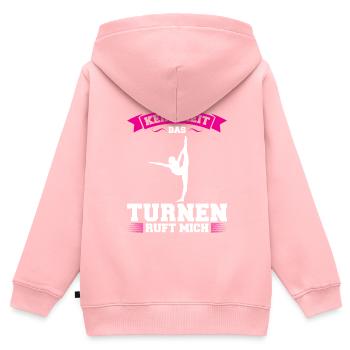 Turnen Mädchen Turnerin Geschenk - Kinder Premium Organic Zip Hoodie - Rosa - Hinten - AI Model Kid Female (0cm)