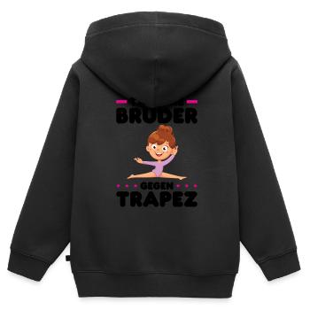 Turnen Mädchen Turnerin Geschenk - Kinder Premium Organic Zip Hoodie - Schwarz - Hinten - AI Model Kid Male (0cm)
