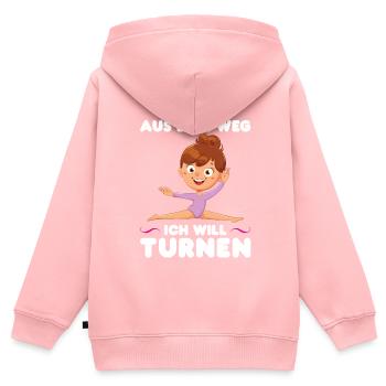 Turnen Mädchen Turnerin Geschenk - Kinder Premium Organic Zip Hoodie - Rosa - Hinten - AI Model Kid Female (0cm)