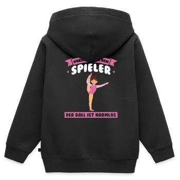 Turnen Mädchen Turnerinnen Geschenk - Kinder Premium Organic Zip Hoodie - Schwarz - Hinten - AI Model Kid Male (0cm)