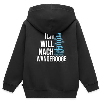 Wangerooge Norddeutschland Nordsee Geschenk - Kinder Premium Organic Zip Hoodie - Schwarz - Hinten - AI Model Kid Male (0cm)