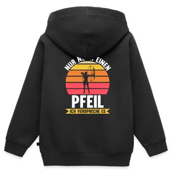 Bogen Sport Bogenschießen Bogen Geschenk - Kinder Premium Organic Zip Hoodie - Schwarz - Hinten - AI Model Kid Male (0cm)
