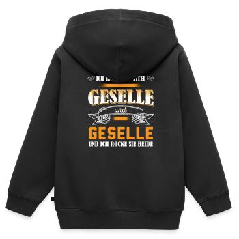 Geselle 2023 Geselle Geselle bestanden Geschenk - Kinder Premium Organic Zip Hoodie - Schwarz - Hinten - AI Model Kid Male (0cm)
