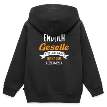 Geselle 2023 Geselle Geselle bestanden Geschenk - Kinder Premium Organic Zip Hoodie - Schwarz - Hinten - AI Model Kid Male (0cm)
