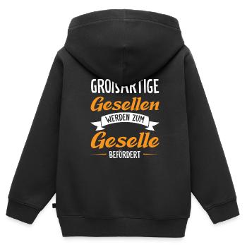 Geselle 2023 Geselle Geselle bestanden Geschenk - Kinder Premium Organic Zip Hoodie - Schwarz - Hinten - AI Model Kid Male (0cm)