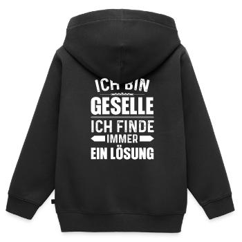 Geselle 2023 Geselle Geselle bestanden Geschenk - Kinder Premium Organic Zip Hoodie - Schwarz - Hinten - AI Model Kid Male (0cm)
