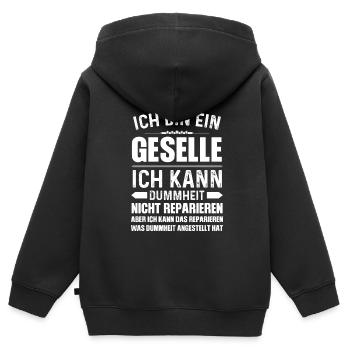 Geselle 2023 Geselle Geselle bestanden Geschenk - Kinder Premium Organic Zip Hoodie - Schwarz - Hinten - AI Model Kid Male (0cm)