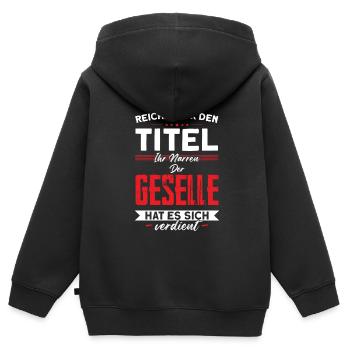 Geselle 2023 Geselle Geselle bestanden Geschenk - Kinder Premium Organic Zip Hoodie - Schwarz - Hinten - AI Model Kid Male (0cm)