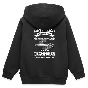 Techniker Beruf Fachmann Technik Geschenk - Kinder Premium Organic Zip Hoodie - Schwarz - Hinten - AI Model Kid Male (0cm)