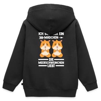 Meerschwein Haustier Haustiere Geschenk - Kinder Premium Organic Zip Hoodie - Schwarz - Hinten - AI Model Kid Male (0cm)