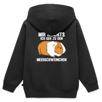 Meerschwein Haustier Haustiere Geschenk - Kinder Premium Organic Zip Hoodie - Schwarz - Hinten - AI Model Kid Male (0cm)