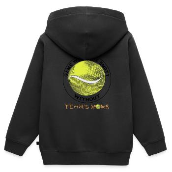 Tennis Mama Tennisspiel Tennis Geschenk - Kinder Premium Organic Zip Hoodie - Schwarz - Hinten - AI Model Kid Male (0cm)