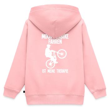 Mountainbike Rennen Radsport Geschenk - Kinder Premium Organic Zip Hoodie - Rosa - Hinten - AI Model Kid Female (0cm)
