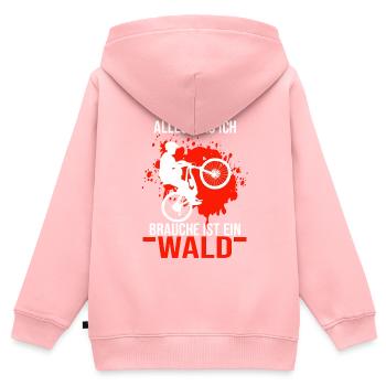 Mountainbike Rennen Rennräder Geschenk - Kinder Premium Organic Zip Hoodie - Rosa - Hinten - AI Model Kid Female (0cm)