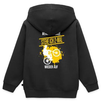 Mountainbike Rennen Rennräder Geschenk - Kinder Premium Organic Zip Hoodie - Schwarz - Hinten - AI Model Kid Male (0cm)