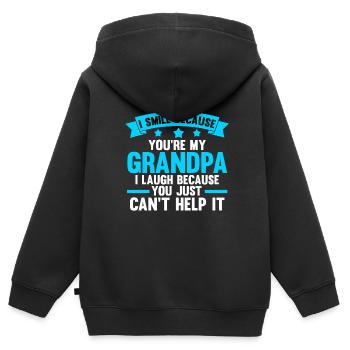 Großvater Großvater Großvater Geschenk - Kinder Premium Organic Zip Hoodie - Schwarz - Hinten - AI Model Kid Male (0cm)