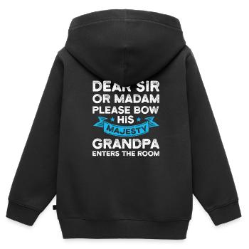 Großvater Großvater Großvater Geschenk - Kinder Premium Organic Zip Hoodie - Schwarz - Hinten - AI Model Kid Male (0cm)