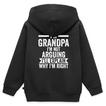 Großvater Großvater Großvater Geschenk - Kinder Premium Organic Zip Hoodie - Schwarz - Hinten - AI Model Kid Male (0cm)