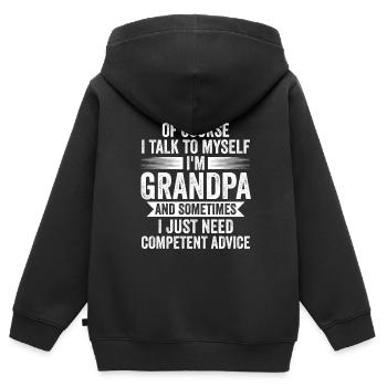 Großvater Großvater Großvater Geschenk - Kinder Premium Organic Zip Hoodie - Schwarz - Hinten - AI Model Kid Male (0cm)