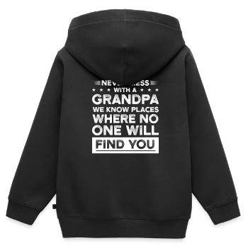 Großvater Großvater Großvater Geschenk - Kinder Premium Organic Zip Hoodie - Schwarz - Hinten - AI Model Kid Male (0cm)