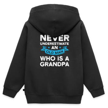 Großvater Großvater Großvater Geschenk - Kinder Premium Organic Zip Hoodie - Schwarz - Hinten - AI Model Kid Male (0cm)