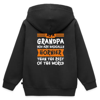 Großvater Großvater Großvater Geschenk - Kinder Premium Organic Zip Hoodie - Schwarz - Hinten - AI Model Kid Male (0cm)