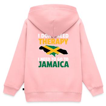 Jamaika Jamaikanische Flagge Jamaikanisches Gesche - Kinder Premium Organic Zip Hoodie - Rosa - Hinten - AI Model Kid Female (0cm)