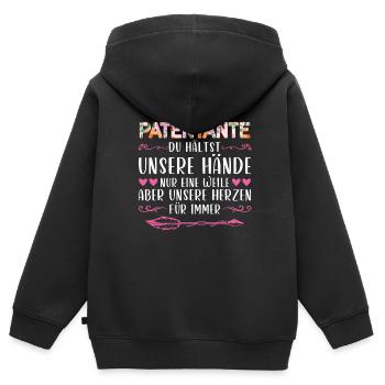 Patentante Taufe Taufpatin Geschenk - Kinder Premium Organic Zip Hoodie - Schwarz - Hinten - AI Model Kid Male (0cm)
