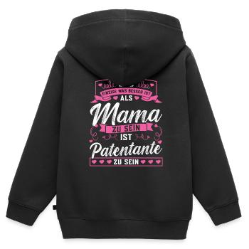 Patentante Taufe Patin Geschenk - Kinder Premium Organic Zip Hoodie - Schwarz - Hinten - AI Model Kid Male (0cm)
