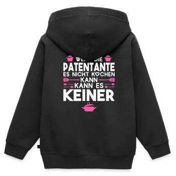 Patentante Taufe Taufpatin Geschenk - Kinder Premium Organic Zip Hoodie - Schwarz - Hinten - AI Model Kid Male (0cm)