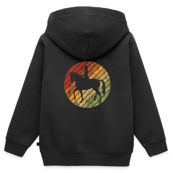 Dressur Dressurreiten Dressurreiter Reiten Pferd - Kinder Premium Organic Zip Hoodie - Schwarz - Hinten - AI Model Kid Male (0cm)