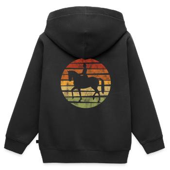 Dressur Dressurreiten Dressurreiter Reiten Pferd - Kinder Premium Organic Zip Hoodie - Schwarz - Hinten - AI Model Kid Male (0cm)