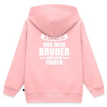 Schwester Bruder Brüder Geschenk - Kinder Premium Organic Zip Hoodie - Rosa - Hinten - AI Model Kid Female (0cm)