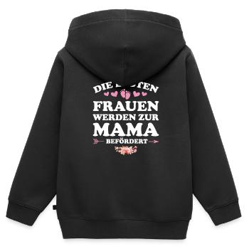 Mutter Mama Mütter Geschenk - Kinder Premium Organic Zip Hoodie - Schwarz - Hinten - AI Model Kid Male (0cm)