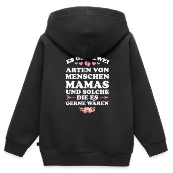 Mutter Mama Mütter Geschenk - Kinder Premium Organic Zip Hoodie - Schwarz - Hinten - AI Model Kid Male (0cm)