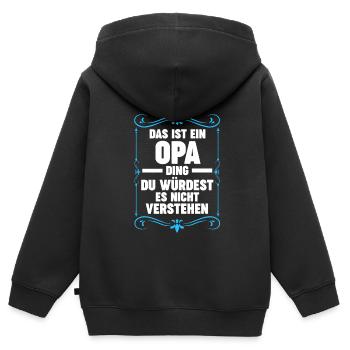 Opa Großvater Großeltern Geschenk - Kinder Premium Organic Zip Hoodie - Schwarz - Hinten - AI Model Kid Male (0cm)