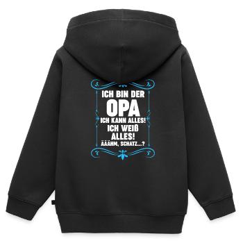 Opa Großvater Großvater Geschenk - Kinder Premium Organic Zip Hoodie - Schwarz - Hinten - AI Model Kid Male (0cm)