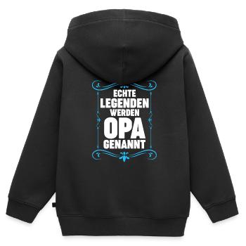 Opa Großvater Großväter Geschenk - Kinder Premium Organic Zip Hoodie - Schwarz - Hinten - AI Model Kid Male (0cm)