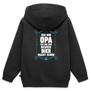 Opa Großvater Großväter Geschenk - Kinder Premium Organic Zip Hoodie - Schwarz - Hinten - AI Model Kid Male (0cm)