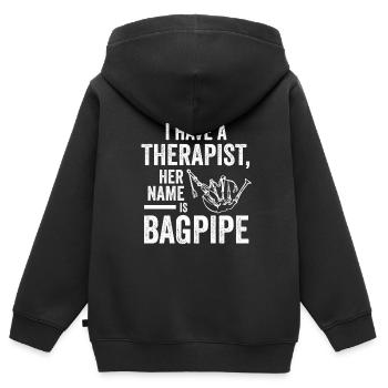 Dudelsack Dudelsack Musikinstrument Geschenk - Kinder Premium Organic Zip Hoodie - Schwarz - Hinten - AI Model Kid Male (0cm)