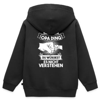 Opa Großvater Großväter Geschenk - Kinder Premium Organic Zip Hoodie - Schwarz - Hinten - AI Model Kid Male (0cm)