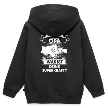 Opa Großvater Großväter Geschenk - Kinder Premium Organic Zip Hoodie - Schwarz - Hinten - AI Model Kid Male (0cm)