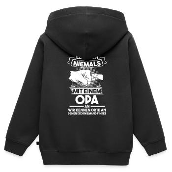 Opa Großvater Großvater Geschenk - Kinder Premium Organic Zip Hoodie - Schwarz - Hinten - AI Model Kid Male (0cm)