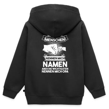 Opa Großvater Großväter Geschenk - Kinder Premium Organic Zip Hoodie - Schwarz - Hinten - AI Model Kid Male (0cm)