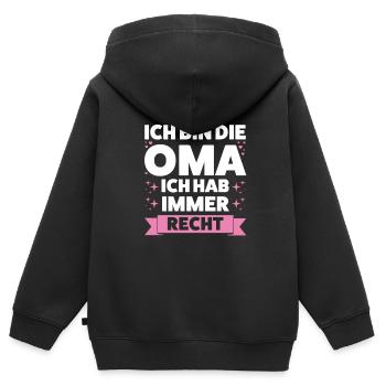 Oma Großmutter Großmütter Geschenk - Kinder Premium Organic Zip Hoodie - Schwarz - Hinten - AI Model Kid Male (0cm)