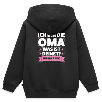 Oma Großmutter Enkelkind Geschenk - Kinder Premium Organic Zip Hoodie - Schwarz - Hinten - AI Model Kid Male (0cm)