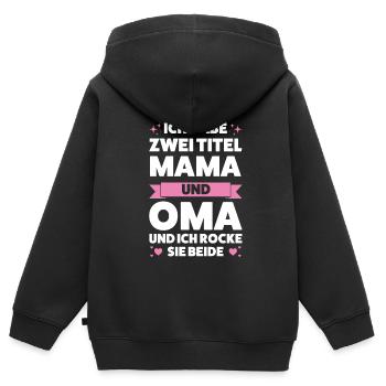 Oma Großmutter Großmütter Geschenk - Kinder Premium Organic Zip Hoodie - Schwarz - Hinten - AI Model Kid Male (0cm)