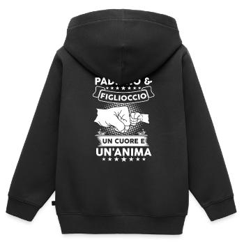 Pate & Patenkind Pate Patenkind Geschenk - Kinder Premium Organic Zip Hoodie - Schwarz - Hinten - AI Model Kid Male (0cm)