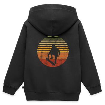 Skateboarder Skateboard Skater Skate Skateing - Sweat Premium à capuche zippé enfant bio - noir - Dos - AI Model Kid Male (0cm)